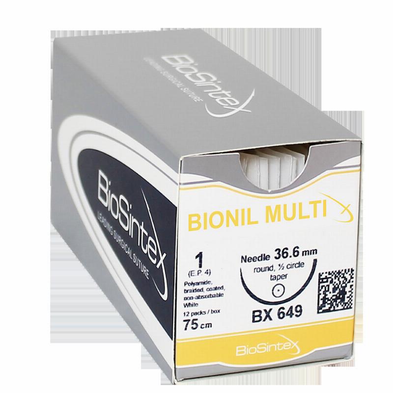 BIONIL MULTIx(BX 675),Поліамід(нейлон6.6),USP 1(M4),75см,кол.гол.40мм,1/2кола